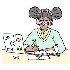 勉強する人画像